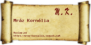 Mráz Kornélia névjegykártya